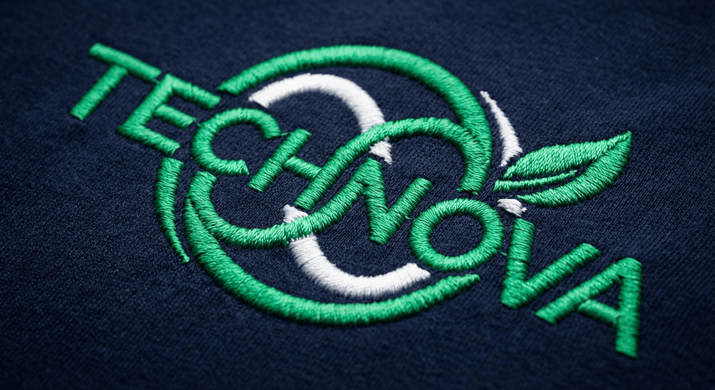 Embroidery stitch detail on fleece