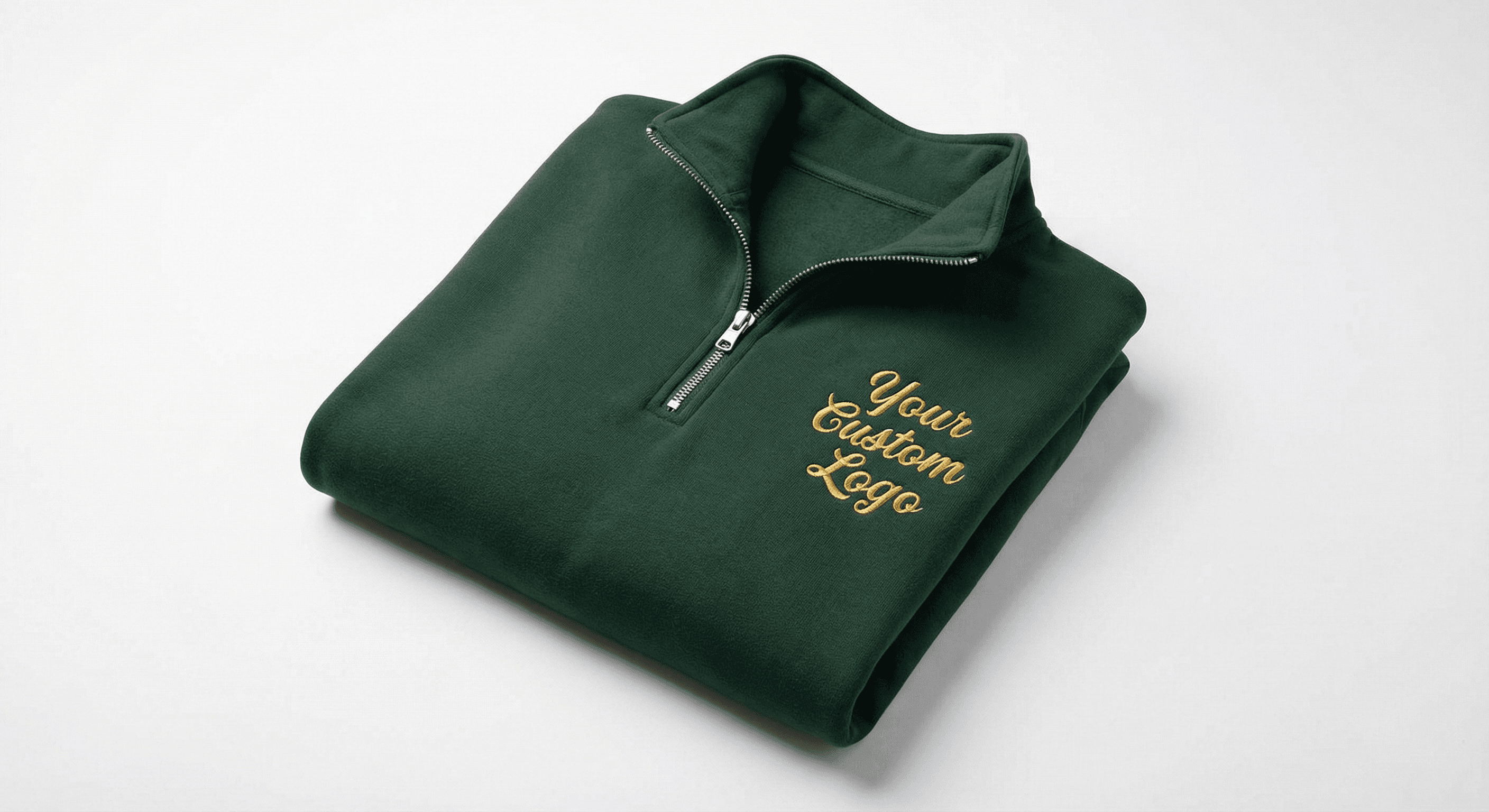 Quarter-zip embroidery detail